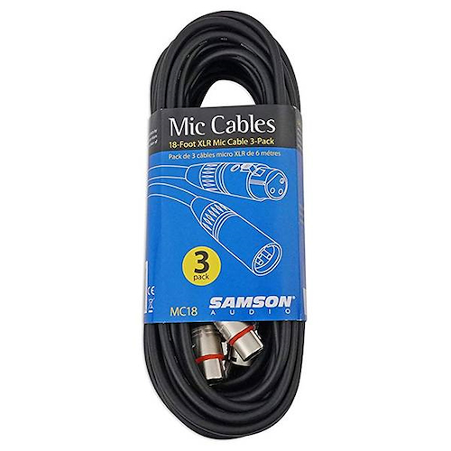 Cables 6.6M, Xlr-Xlr, P/Microfono  (Mc-Pack X 3) x unidad MC18XLR SAMSON