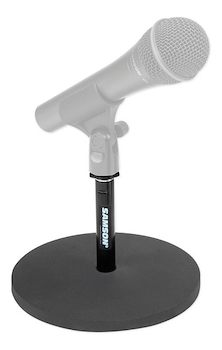Soporte p/Microfono de mesa, base redonda, recto, pesado, BK MD5 SAMSON