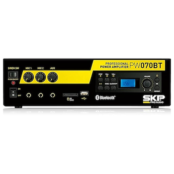 AMPLIFICADOR P.A. MP3/USB/SD/BT/CR 4CH 70/100V 320W 12V/220V PW-070BT SKP