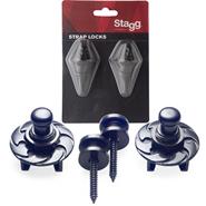 Boton y traba para correa de guitarra x 2 unidades SSL1 STAGG