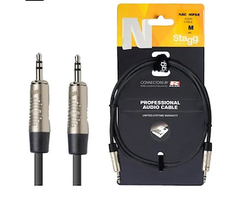 Cable Profesional Mini Plug Stereo - Mini Plug Stereo - 1 Mt NAC1MPSR STAGG