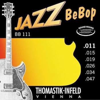 encordado para guitarra electrica jazz bebop 011 ROUNDWOUND BB111 THOMASTIK