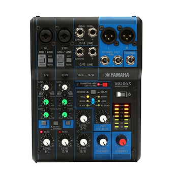 Consolas analógicas con usb y efectos 6 canales: 2 mic + 6 l MG06X YAMAHA