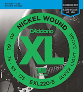 Daddario EXL220-5 Encordado para bajo 5 cuerdas 040.