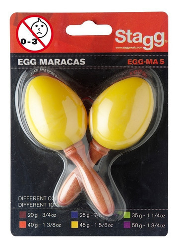 Stagg SEGMSYW Shaker Mango Corto (Par) Color Amarillo - 45 Gramos