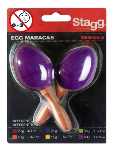 Stagg SEGMSPP Shaker Mango Corto (Par) Color Púrpura - 25 Gramos -
