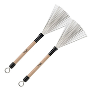 Stagg SBRU20WM ESCOBILLA DE METAL TELESCÓPICA - AGARRE MADERA