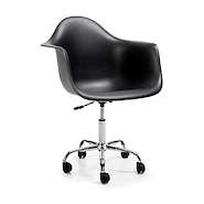 SILLON EAMES OFICINA NEGRO CON RUEDITAS F901901