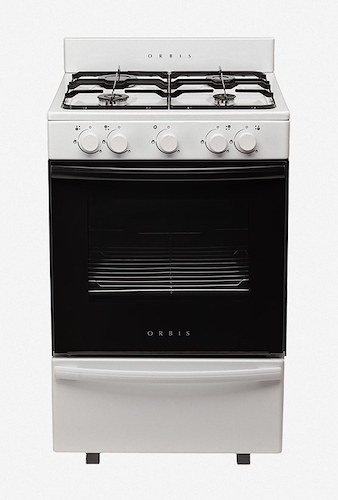 COCINA A GAS 55CM LÍNEA PLANA MACROVISION 4 HORNALLAS BLANCA 838BC4M