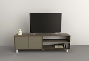MESA TV HASTA 75 2 PUERTAS NOGAL L./GRIS C. 4100-CNG