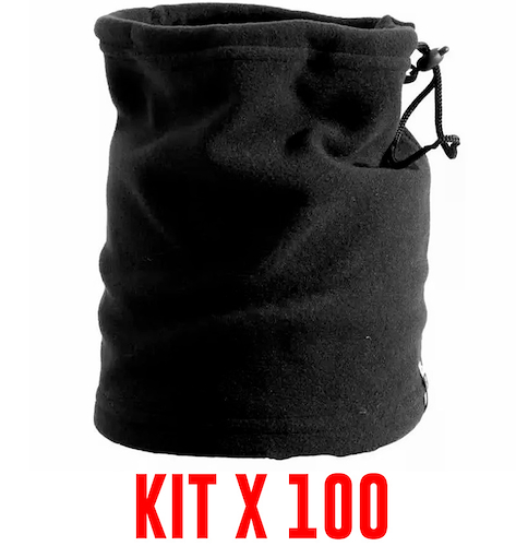 Kit X 100 Gorros Cuellos Termicos Polar Abrigo ALPINA MAYORISTA C/ Cordon - $ 251.400