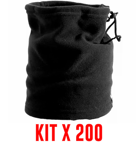 Kit X 200 Gorros Cuellos Termicos Polar Abrigo ALPINA MAYORISTA C/ Cordon - $ 502.800