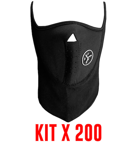 Kit X 200 Mascaras Neoprene Cuello Polar Invierno ALPINA MAYORISTA Respirador - $ 520.200