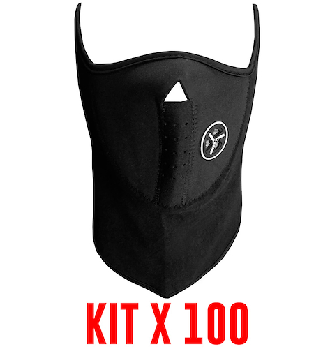 Kit X 100 Mascaras Neoprene Cuello Polar Invierno ALPINA MAYORISTA Respirador - $ 260.100