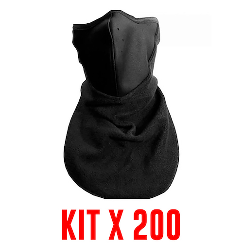 Kit X 200 Cuello Mascara Termica Neoprene Y Polar ALPINA MAYORISTA Con Pechera - $ 520.200