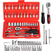 Kit Mayorista X10 Set Caja Herramientas Juevo Llave Tubo ALPINA MAYORISTA 46 Piezas