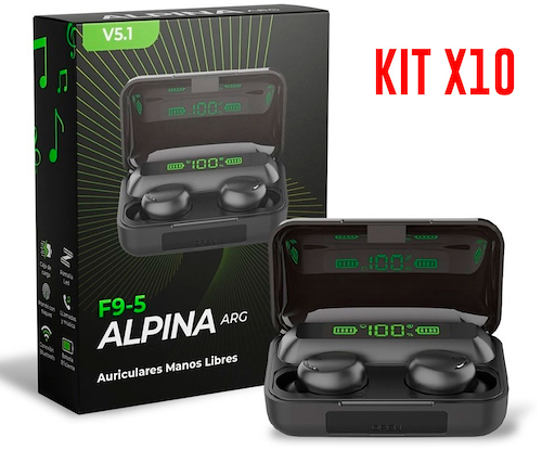 Kit X10 Auriculares in-ear Inalámbricos Bluetooth ALPINA F9-5 - $ 47.422