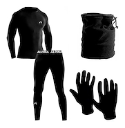 Kit Conjunto Termico + Guantes Primera Piel + Cuello Cordon ALPINA Microfibra