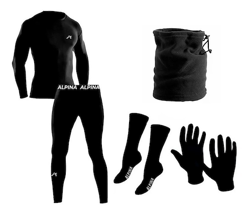 Kit Conjunto Termico + Guantes PP + Medias PP + Cuello ALPINA Microfibra - $ 18.582