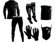 Kit Conjunto Termico + Guantes Mascara Medias C Alta Cuello ALPINA Microfibra