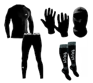 Kit Conjunto Termico + Guantes + Medias C Alta + Pasamontaña ALPINA Microfibra