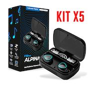 Kit X5 Auriculares Inalámbricos Bluetooth Cargador Celular ALPINA F10 Pro