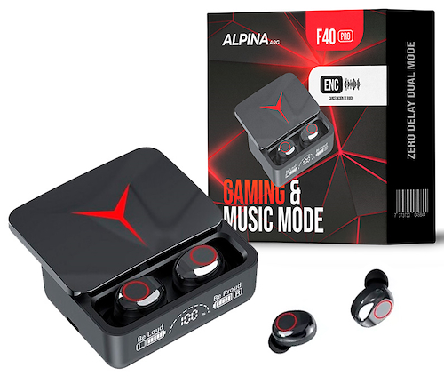 Auriculares Inalambricos Bluetooth 5.3 Gamer Music 6 Hrs ALPINA F40 Pro - $ 6.438