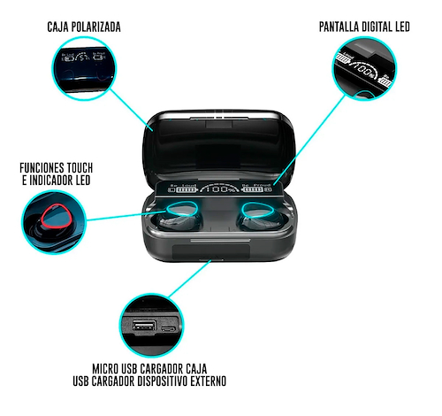 Kit X10 Auriculares Inalámbricos Bluetooth Cargador Celular GENERICO M10  Pro - $ 44.609 - STI Digital