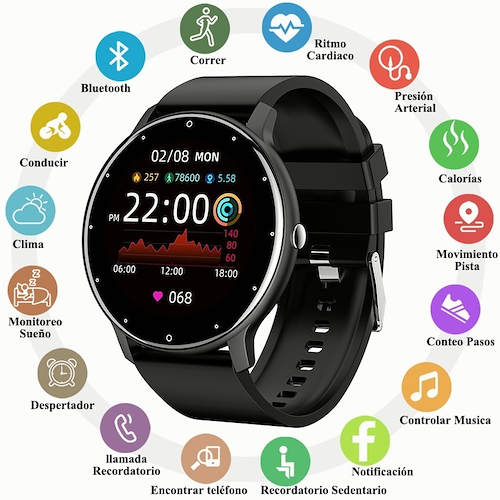Reloj Smartwatch Inteligente Hombre P/ Samsung Xiaomi Ios