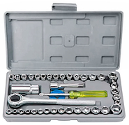 Set Caja Juego De Llaves Combinadas Tubo Herramientas Valija GENERICO 40 Piezas