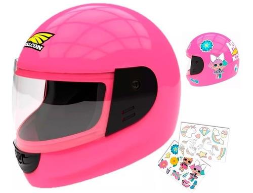 Casco Moto Niño Niña HALCON H5 Kids Stickers - $ 31.884