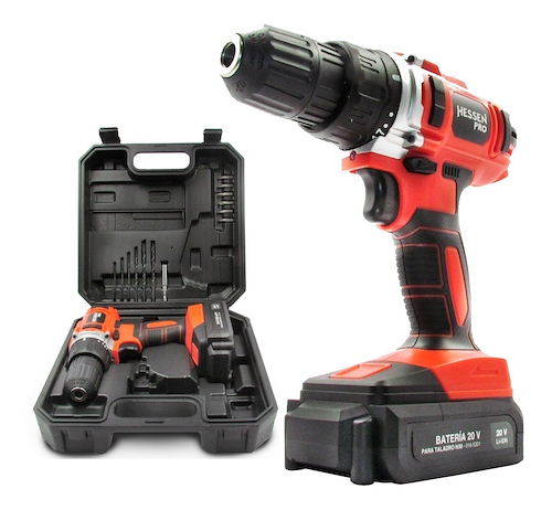 Taladro Inalambrico 20V + Maletin + Accesorios HESSEN 016-5300 - $ 24.166,00