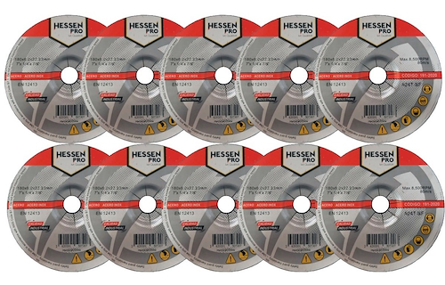 10 Discos Desbaste Metal Amoladora HESSEN 230 X 6.0 X 22.2 - $ 30.660