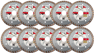 10 Discos Corte Diamantado Amoladora HESSEN 110X22.2 Turbo