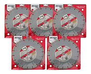 5 Discos Corte Diamantado Amoladora HESSEN 230X22.2 Segmentado