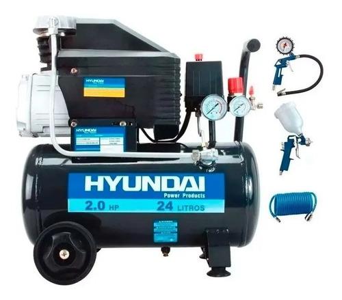 Motocompresor Kit 24 Lts 2Hp HYUNDAI Hyac24de - $ 287.587