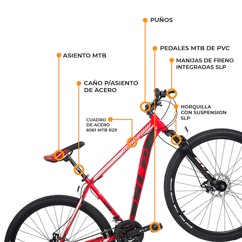 Bicicleta Mountain Bike Rodado 29 21 Vel Shimano Freno Disco SLP 5