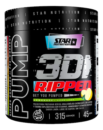 Suplemento Pre Entreno Pre Workout Quemador 315 Gr STAR NUTRITION Pump 3D Evolution Ripped - $ 24.581