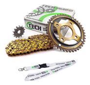 Kit Transmision 42-14 C/Cadena Dorada Ref 428H TECH Honda Cb150 Invicta