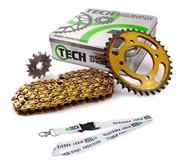 Kit Transmision 35-15 C/Cadena Dorada Ref 428H TECH Yamaha New Crypton T110 - $ 47.251