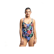 RUSTY BLACK BEACH PALM ONE PIECE