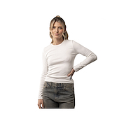 RUSTY ESSENTIAL RIBBED LS TEE BLANCA