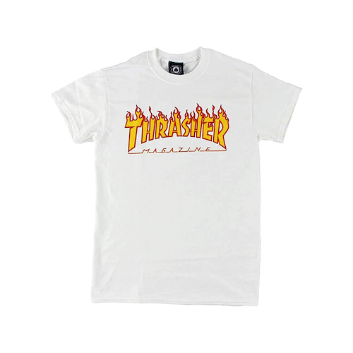 THRASHER MEN FLAME BLANCO