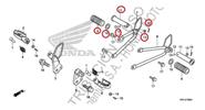 Tornado Pedalin Trasero Honda Tornado Derecho Completo 6 Piezas Mp HONDA