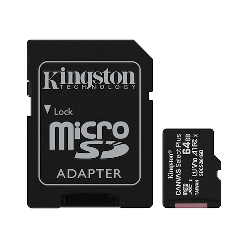 MEMORIA MSDXC KINGSTON 64GB CLASE 10 UHS-1 (U1) 100MB/S CANVAS