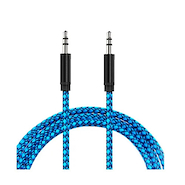 NETMAK NM-C66B BLUE 1M REFORZADO CABLE MINIPLUG 3.5 A 3.5