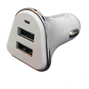 CARGADOR DOBLE USB 3.1A PARA AUTO NETMAK NM-UCC5 BLANCO