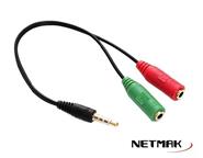 CABLE ADAPTADOR NETMAK NM-C92 AURICULAR Y MICROFONO 3.5MM