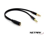 NETMAK NM-C50 CABLE ADAPTADOR AUDIO 3.5 A A MIC + AURICULAR