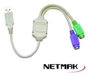 NETMAK NM-C08 CABLE USB A 2 PS/2